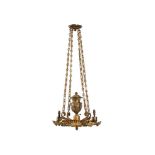 A GEORGE IV GILT BRONZE COLZA HANGING LAMP, CIRCA 1835-40