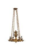 A GEORGE IV GILT BRONZE COLZA HANGING LAMP, CIRCA 1835-40
