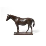 GILL PARKER (BRITISH, CONTEMPORARY) AN EQUESTRIAN BRONZE 'MRS MOSS' DATED 1984