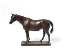 GILL PARKER (BRITISH, CONTEMPORARY) AN EQUESTRIAN BRONZE 'MRS MOSS' DATED 1984