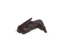 PETER HAYWARD (AMERICAN, 1905-1993), A BRONZE MODEL OF A SLEEPING RABBIT