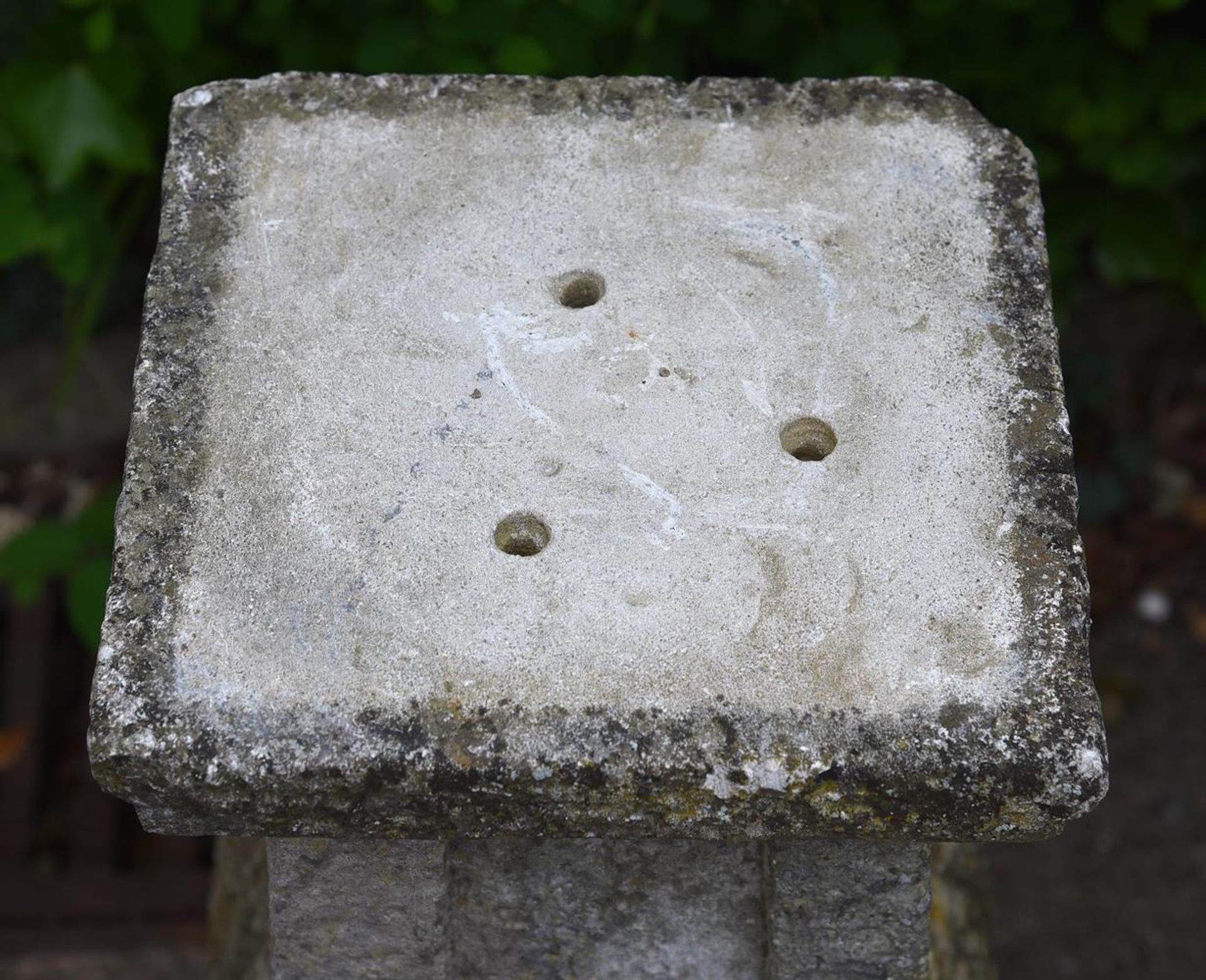 A CARVED PORTLAND STONE PLINTH OR SUNDIAL BASE, 19TH OR 20TH CENTURY - Image 2 of 2