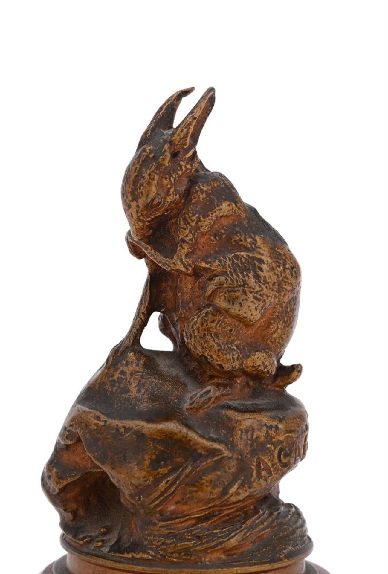 AUGUSTE CAIN (FRENCH, 1821-1894), A BRONZE MODEL OF HARE LICKING ITS PAW - Bild 3 aus 6