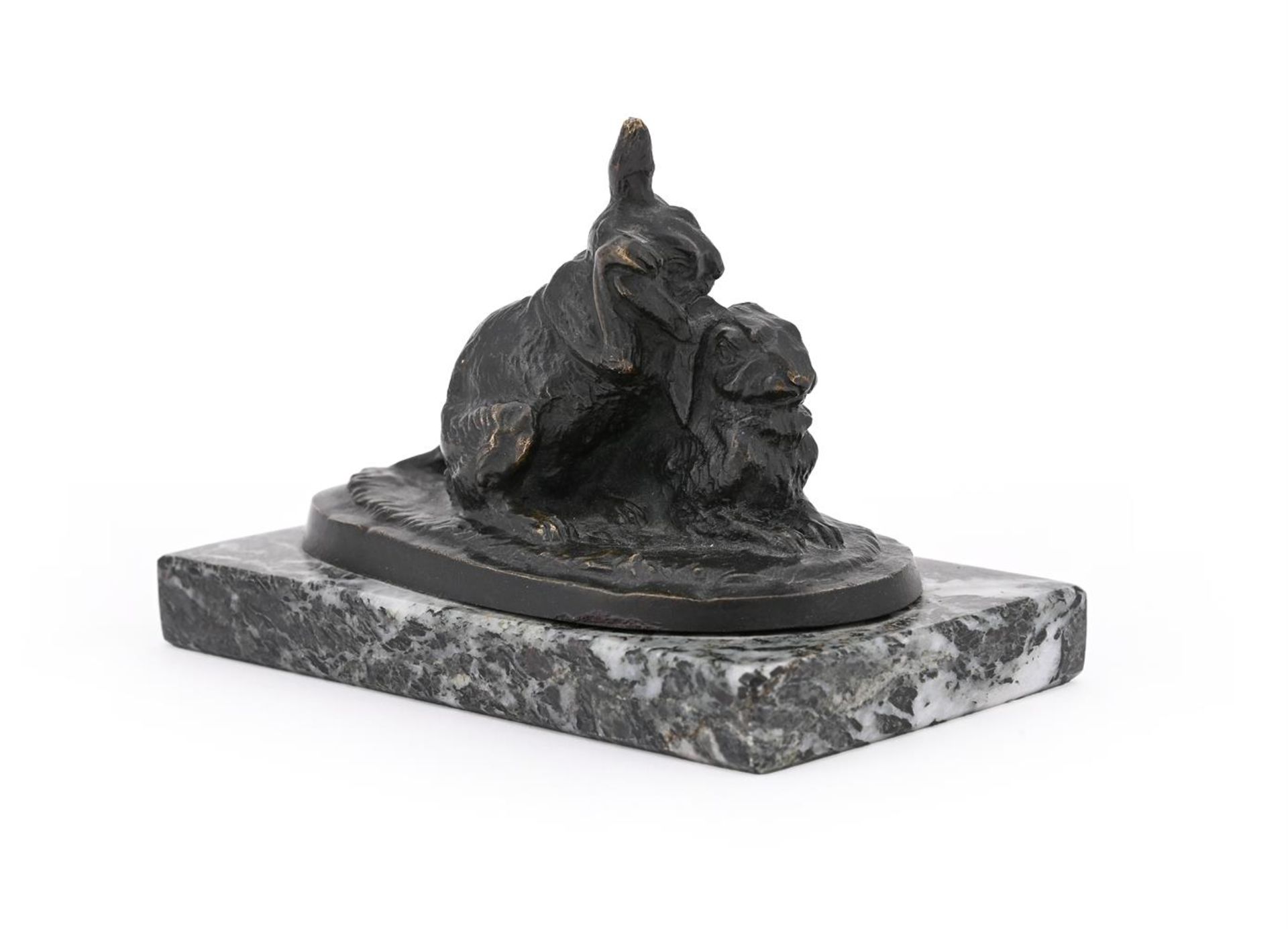 λ IRÉNÉE ROCHARD (FRENCH, 1906-1984), A BRONZE MODEL OF TWO RABBITS - Bild 4 aus 6