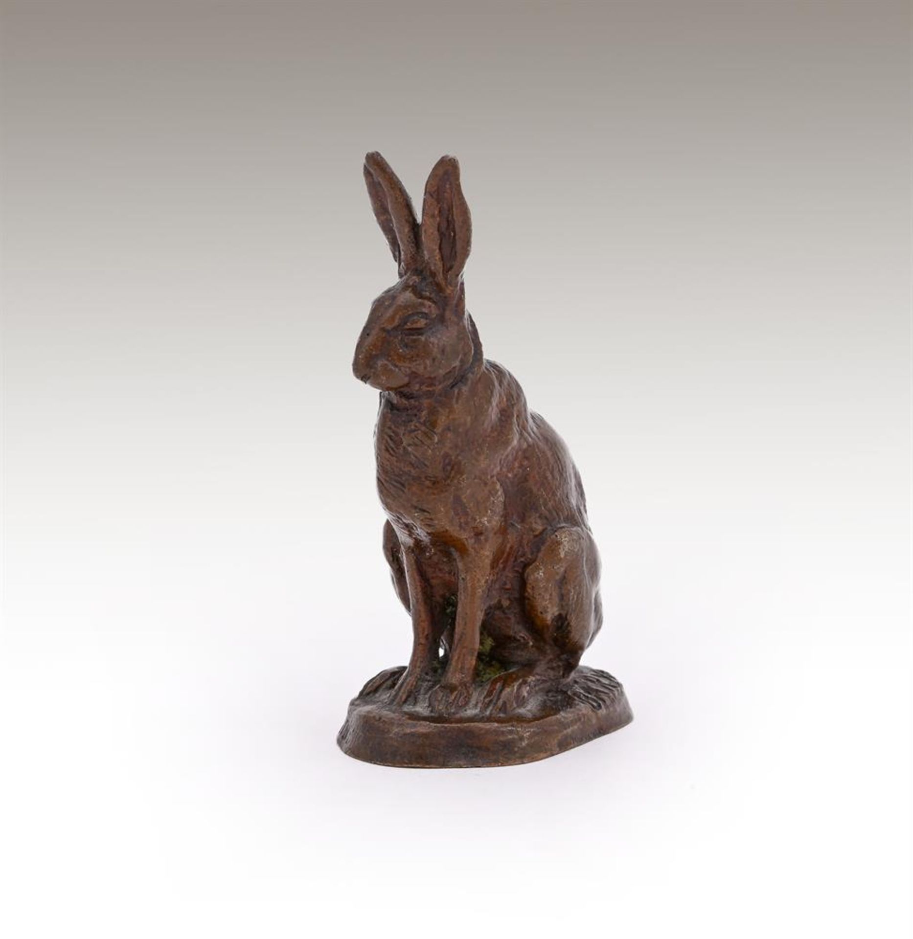 ANTOINE-LOUIS BARYE (FRENCH, 1795-1875), A BRONZE MODEL OF A SEATED HARE - Image 4 of 4