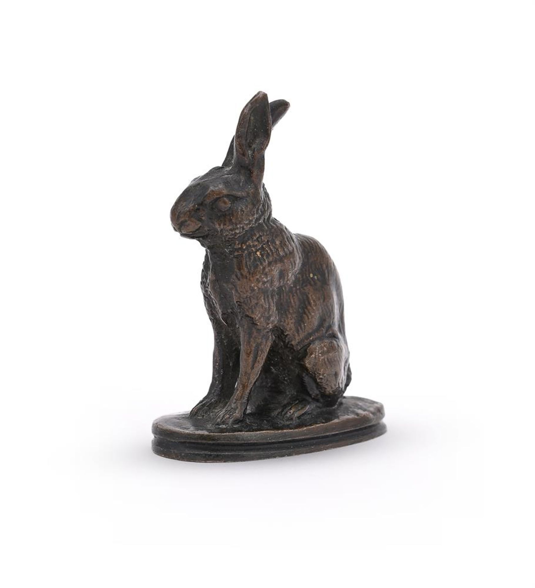 JOSEPH VICTOR CHEMIN (FRENCH, 1825-1901), A BRONZE GROUP OF A SEATED RABBIT - Bild 4 aus 5