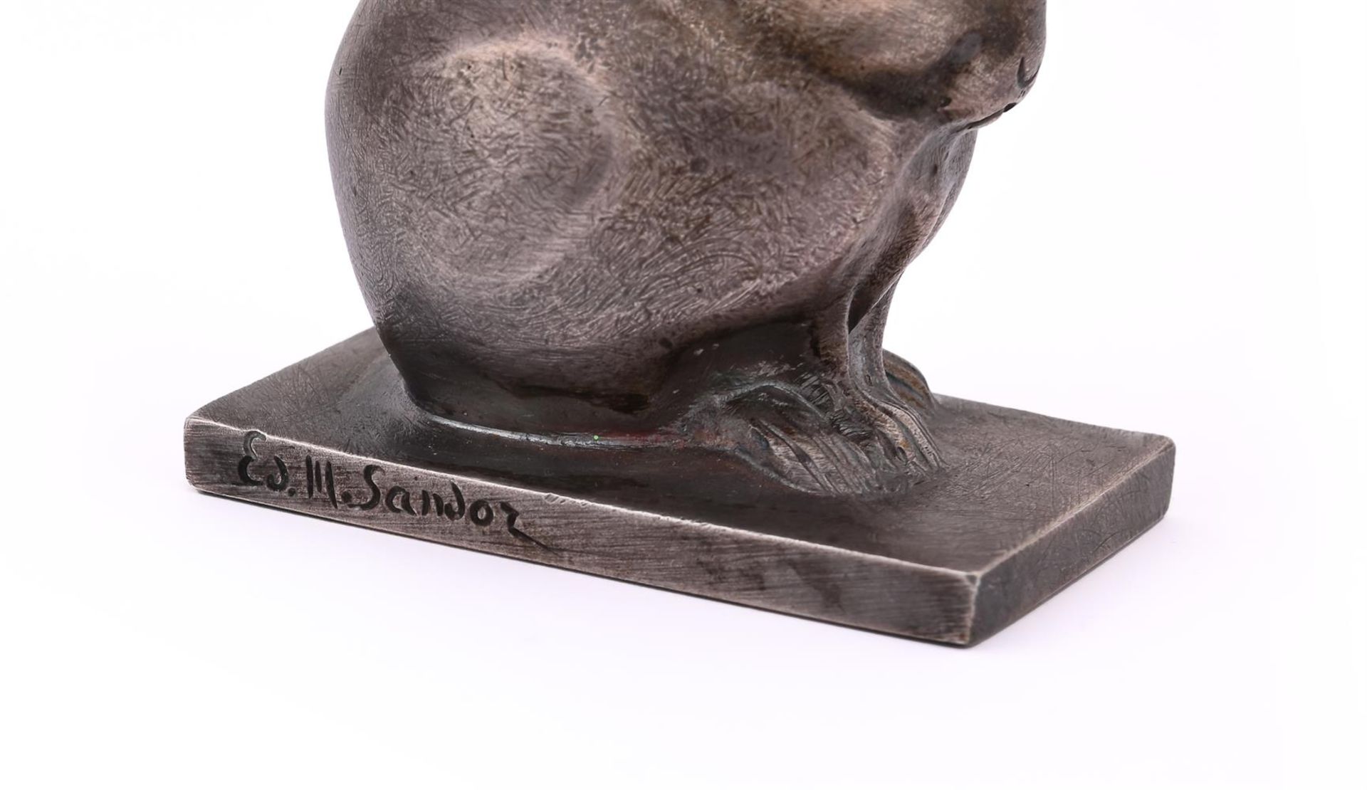 AFTER EDOUARD MARCEL SANDOZ (1881-1971), A SILVERED BRONZE MODEL 'LAPIN BIJOU' - Image 3 of 5