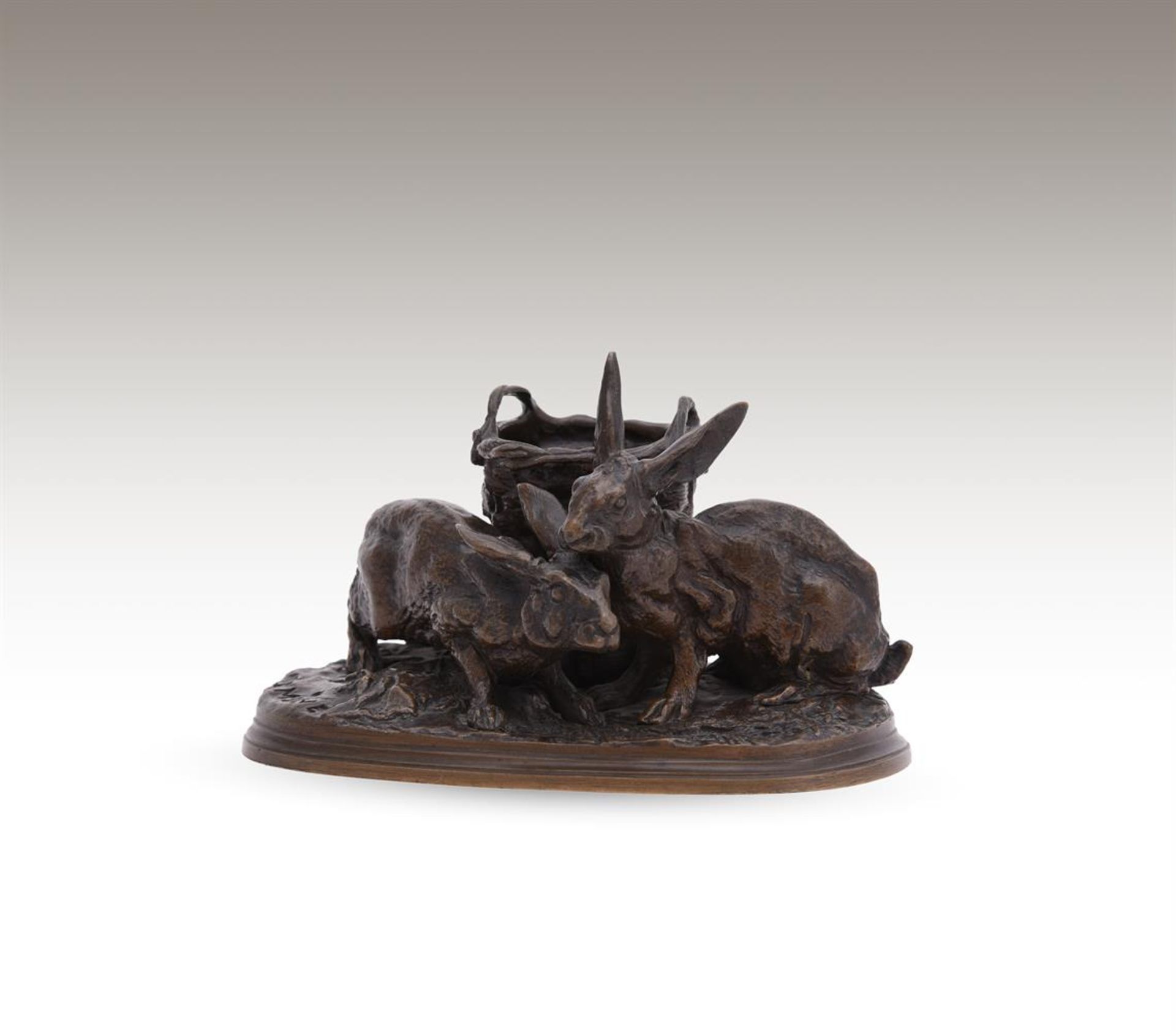 PIERRE-JULES MÊNE (FRENCH, 1810-1879), A BRONZE MODEL OF A PAIR OF RABBITS - Image 5 of 5
