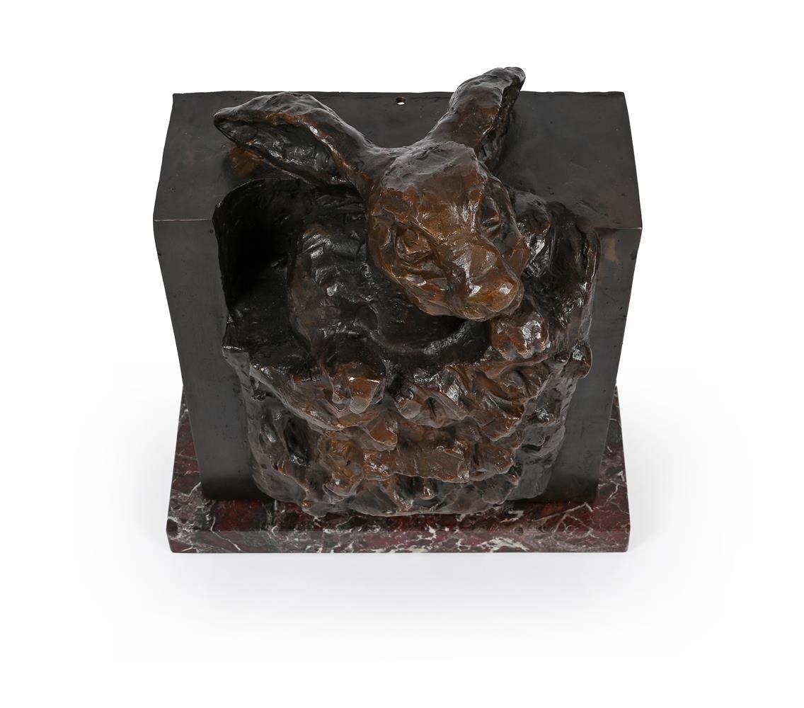 A STYLISED BRONZE MODEL OF A STANDING RABBIT - Image 2 of 5