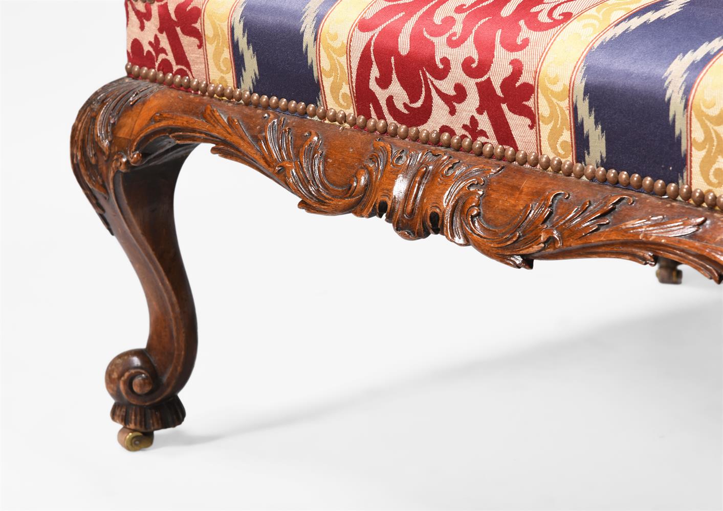 A CARVED MAHOGANY OPEN ARMCHAIR, IN GEORGE II STYLE - Image 3 of 3