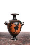 A GREEK STYLE RED FIGURE HYDRIA VASE, LATE 18TH OR EARLY 19TH CENTURY