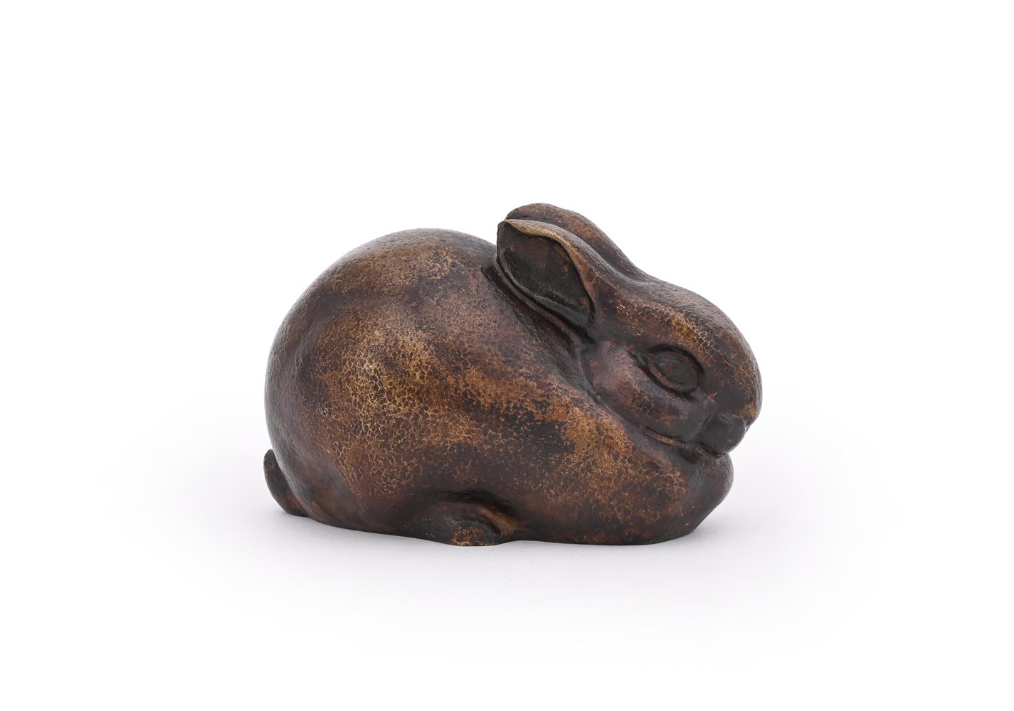 λ ANDRE VINCENT BECQUEREL (FRENCH, 1893-1981), A BRONZE MODEL OF A RABBIT - Image 2 of 3