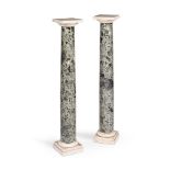 A PAIR OF VERDE ANTICO AND STATUARY MARBLE PEDESTALS, EARLY 19TH CENTURY