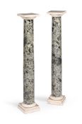 A PAIR OF VERDE ANTICO AND STATUARY MARBLE PEDESTALS, EARLY 19TH CENTURY