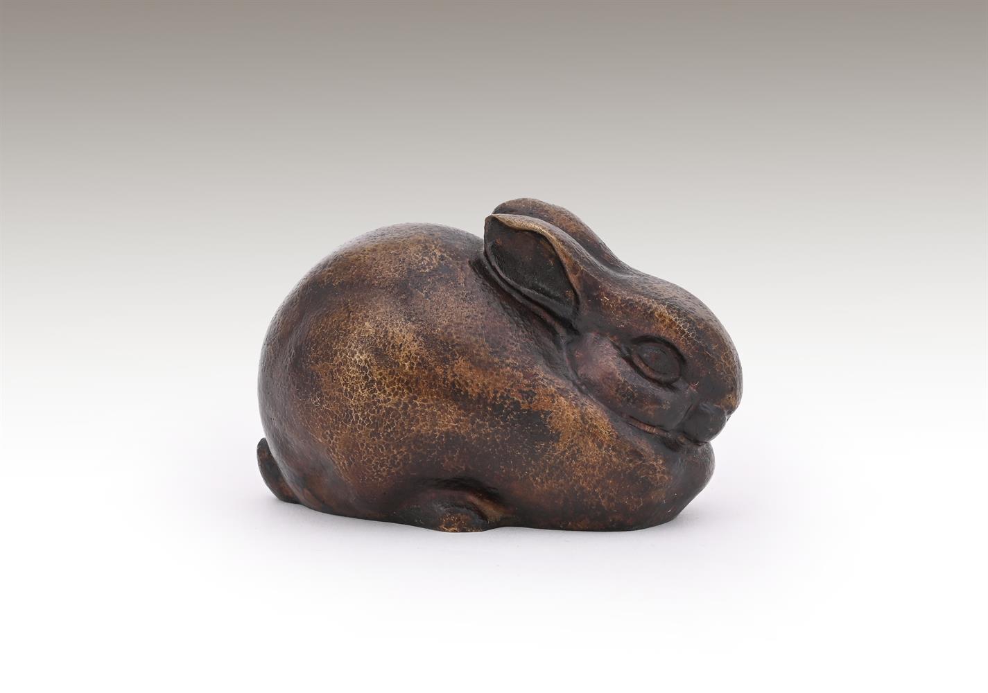 λ ANDRE VINCENT BECQUEREL (FRENCH, 1893-1981), A BRONZE MODEL OF A RABBIT - Image 3 of 3