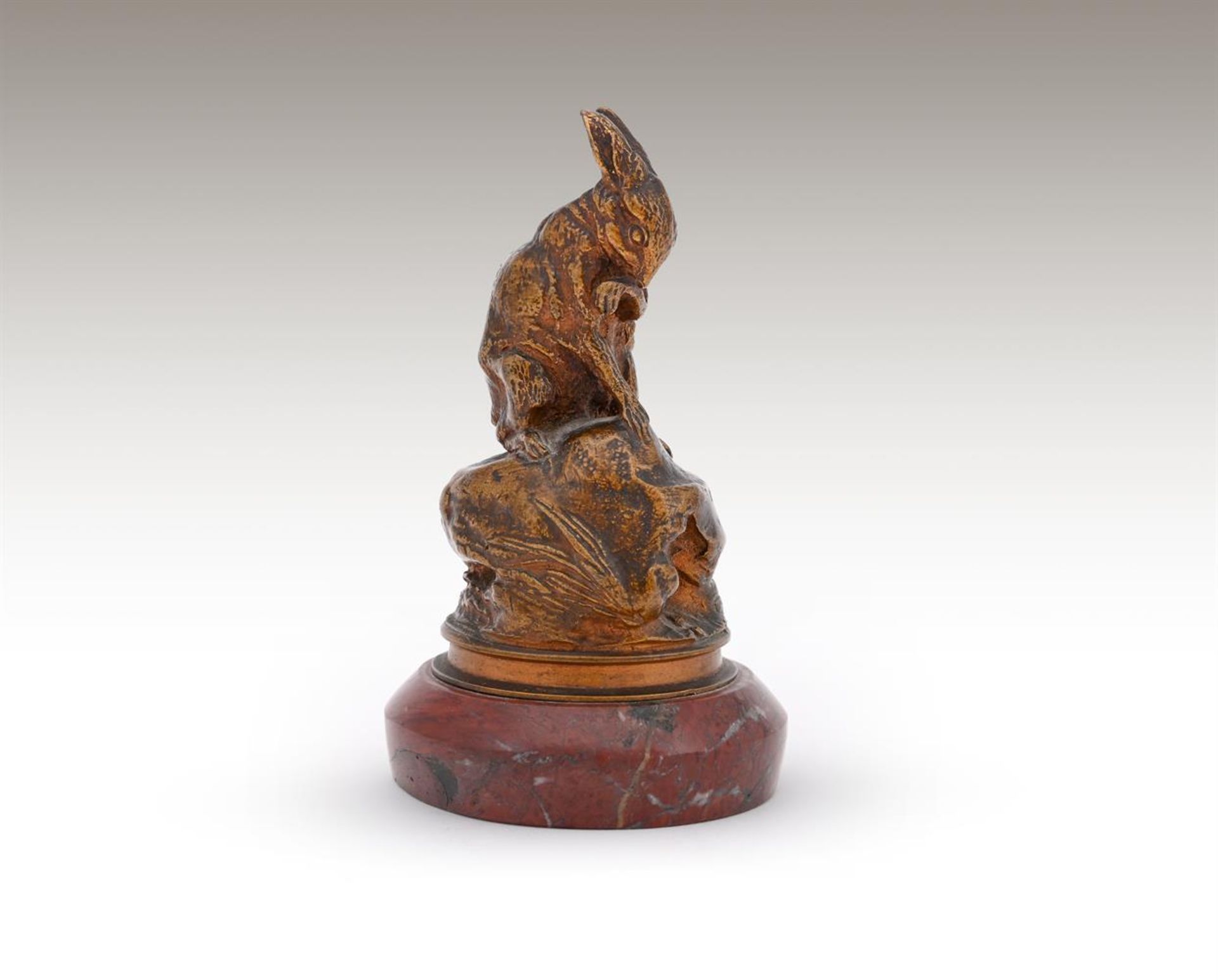 AUGUSTE CAIN (FRENCH, 1821-1894), A BRONZE MODEL OF HARE LICKING ITS PAW - Bild 6 aus 6