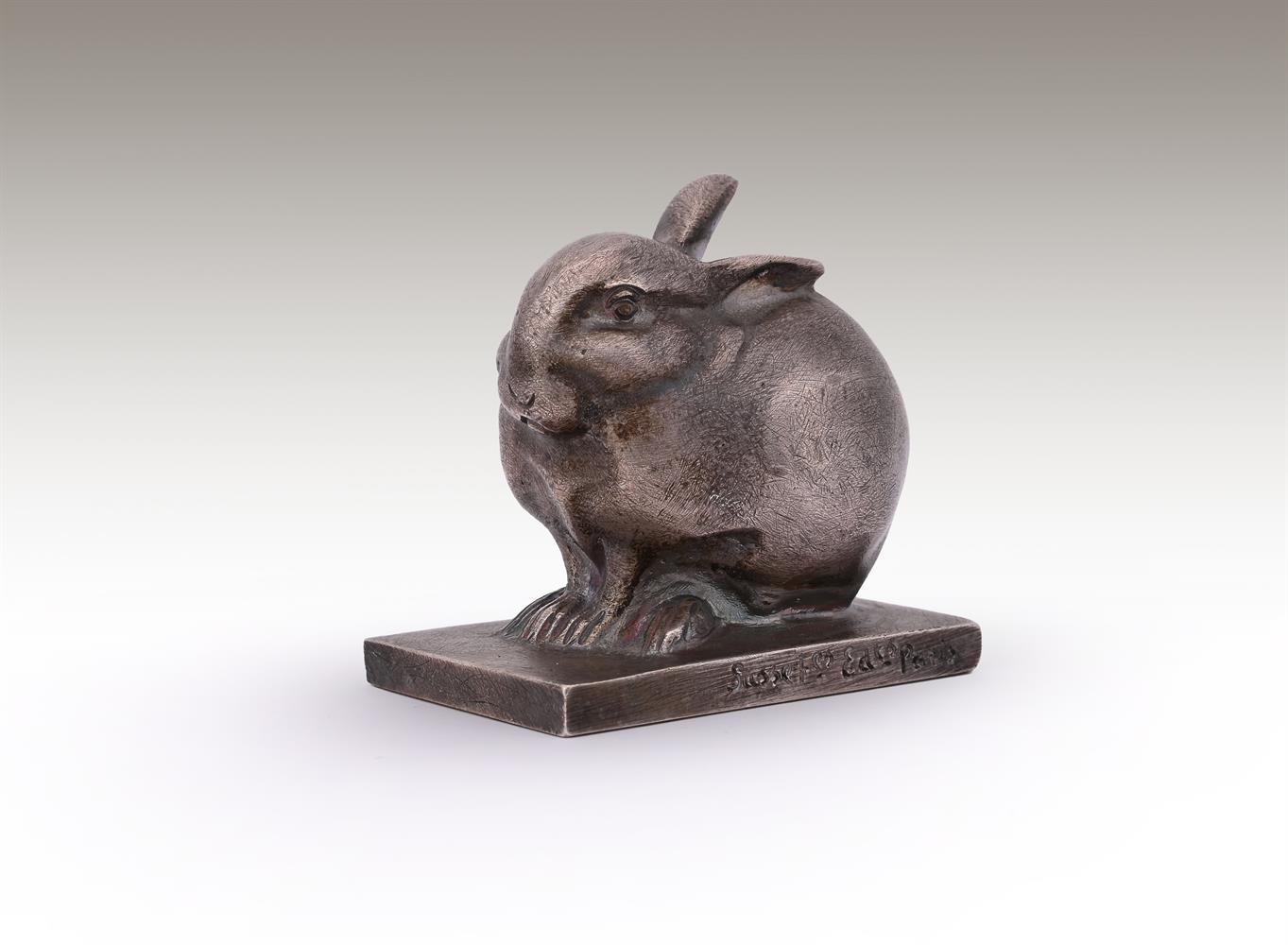 AFTER EDOUARD MARCEL SANDOZ (1881-1971), A SILVERED BRONZE MODEL 'LAPIN BIJOU' - Image 4 of 5