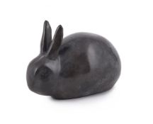 LSA (20TH CENTURY FRENCH), A LIMITED EDITION BRONZE MODEL OF A SEATED RABBIT