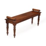 AN EARLY VICTORIAN MAHOGANY HALL BENCH, MID 19TH CENTURY