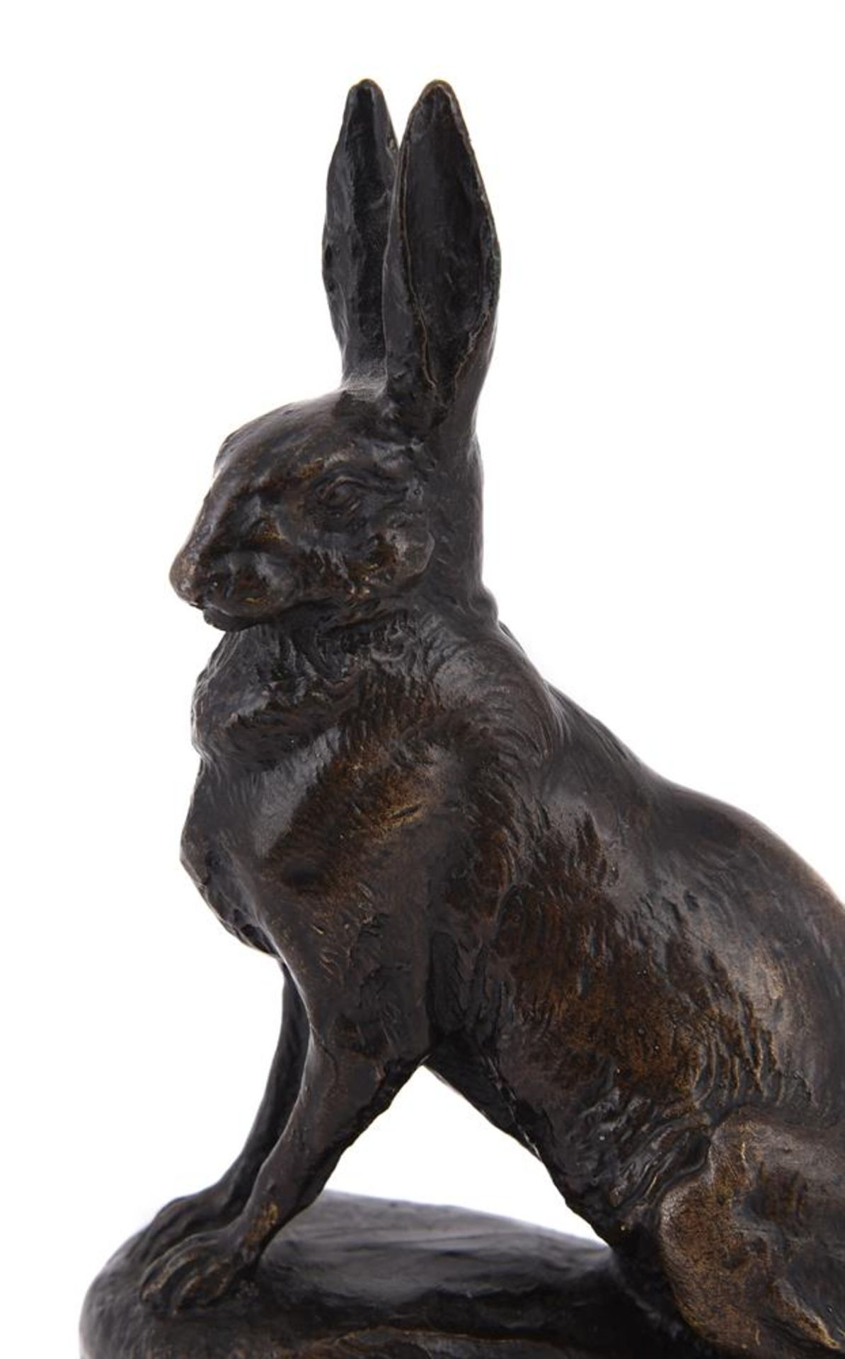 CLOVIS-EDMOND MASSON (FRENCH, 1838-1913), A BRONZE MODEL OF AN ALERT HARE - Bild 5 aus 6