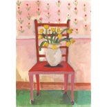 Lottie Cole, Red Chair with Tulips, 2023