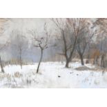 λ EDWARD SEAGO (BRITISH 1910-1974), SNOW IN THE ORCHARD