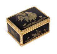 Y A FRENCH GOLD AND TORTOISESHELL MOUNTED RECTANGULAR BOX, PARIS MARKS 1819 - 1838