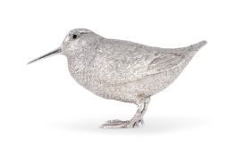 A SILVER MODEL OF A SNIPE