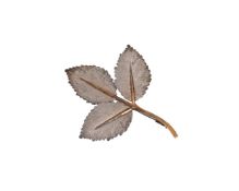 FEDERICO BUCCELLATI, A SILVER COLOURED AND GOLD COLOURED LEAF BROOCH