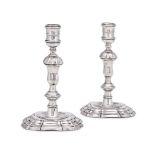 A PAIR OF GEORGE II SILVER CANDLESTICKS