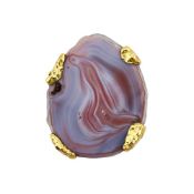 ANDREW GRIMA, A POLISHED AGATE BROOCH/PENDANT, LONDON 1972