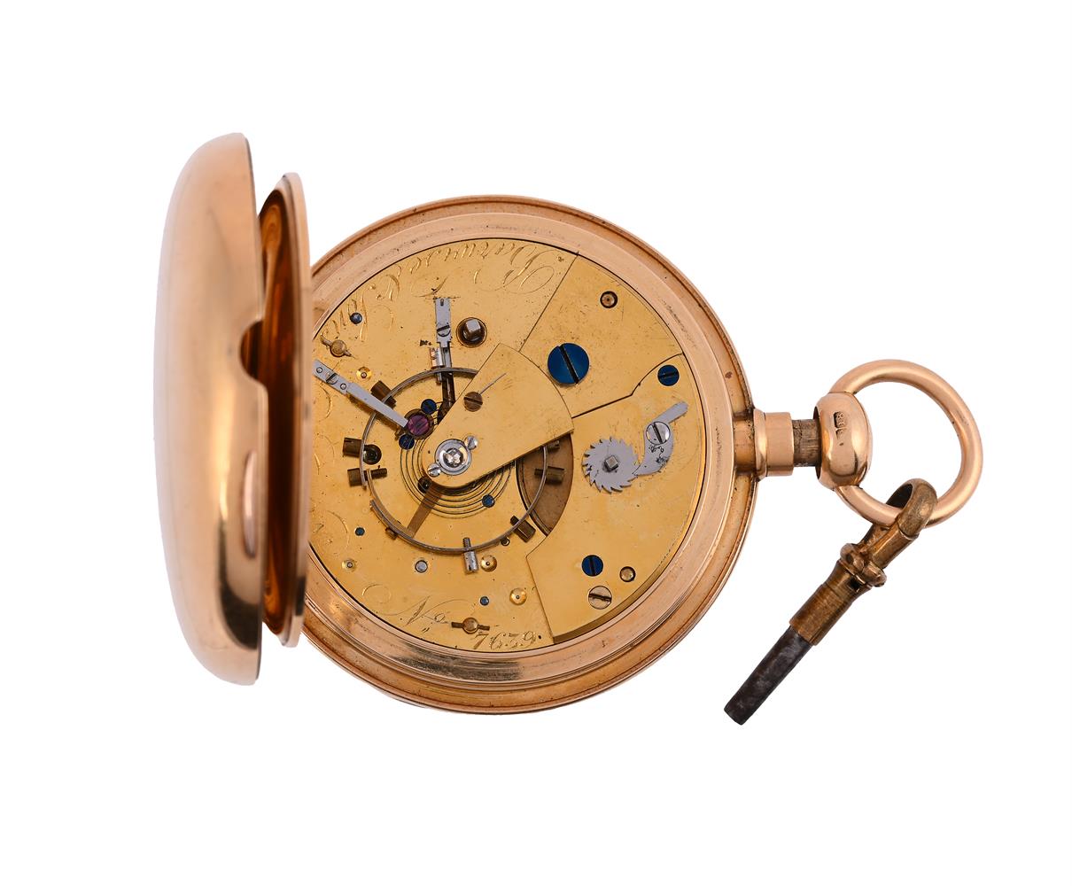 BARWISE & SONS, AN 18 CARAT GOLD OPEN FACE QUARTER REPEATER POCKET WATCH - Image 2 of 2