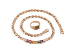 H. STERN, A MULTI GEM NECKLACE AND A TOURMALINE AND DIAMOND DRESS RING