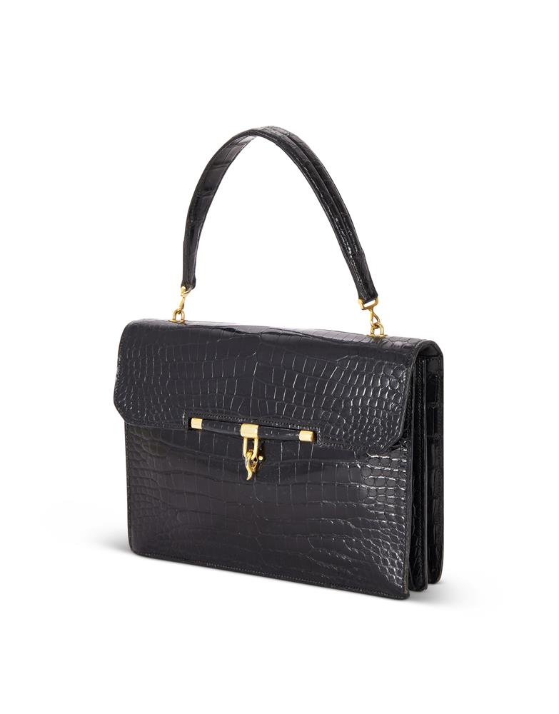 Y HERMÈS, A BLACK CROCODILE HANDBAG - Image 2 of 2