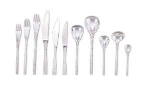 A SILVER TABLE SERVICE FOR TWELVE PLACE SETTINGS