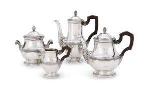 A FRENCH SILVER FOUR PIECE TEA SERVICE