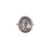 Y AN EARLY GEORGE III MOURNING RING, CIRCA 1776