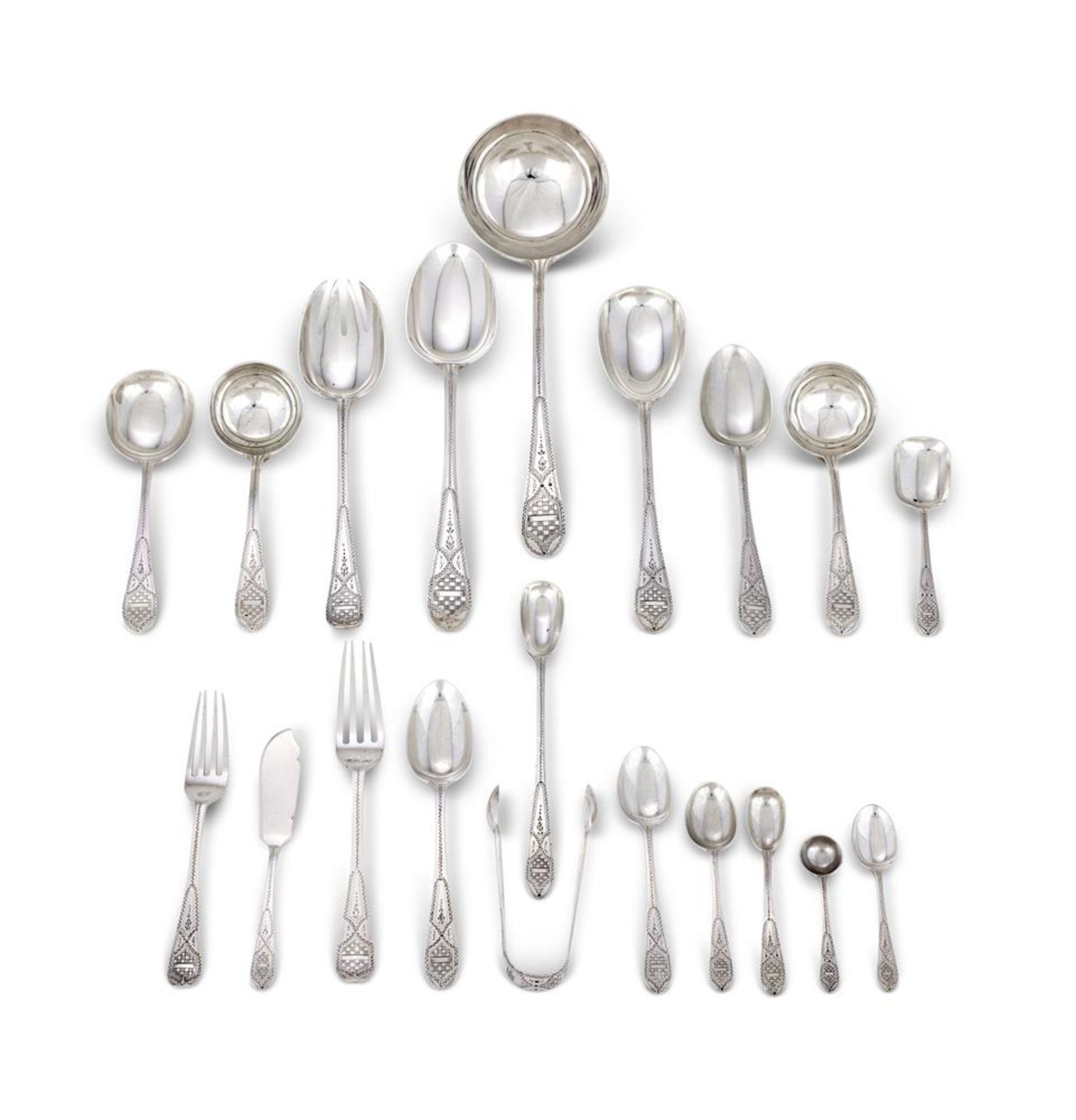 A SILVER OLD ENGLISH PATTERN TABLE SERVICE