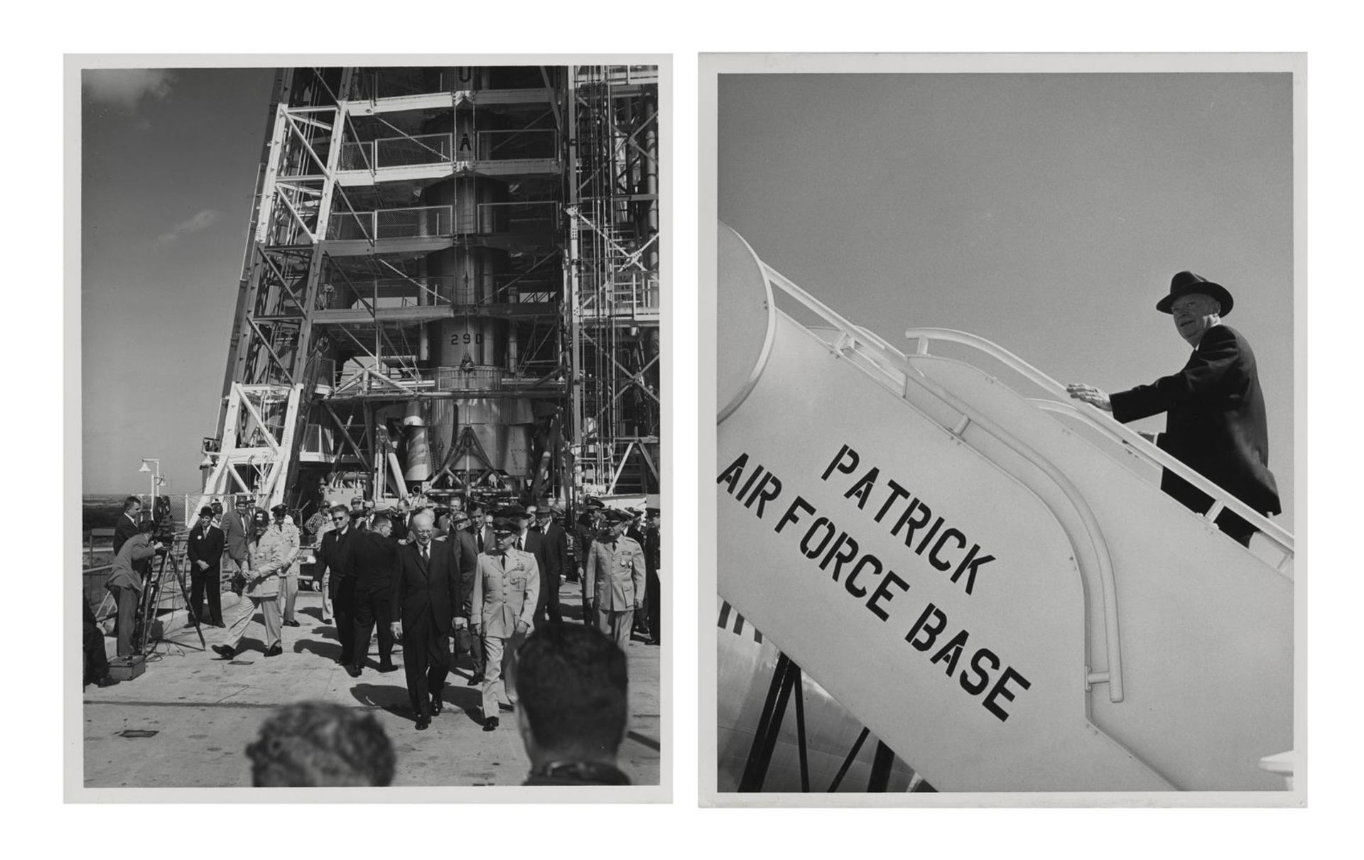 NASA’s founding US President, Dwight Eisenhower, visits Cape Canaveral (2 views), 10 February 1960