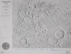 Lunar map of the Theophilus Crater region, signed by Charles Duke, (Apollo 16), September 1978
