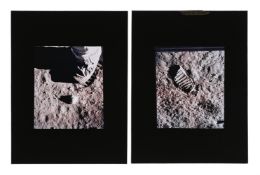 Astronaut's boot impressions in lunar soil (2 transparencies), Apollo 11, 14-24 July 1969
