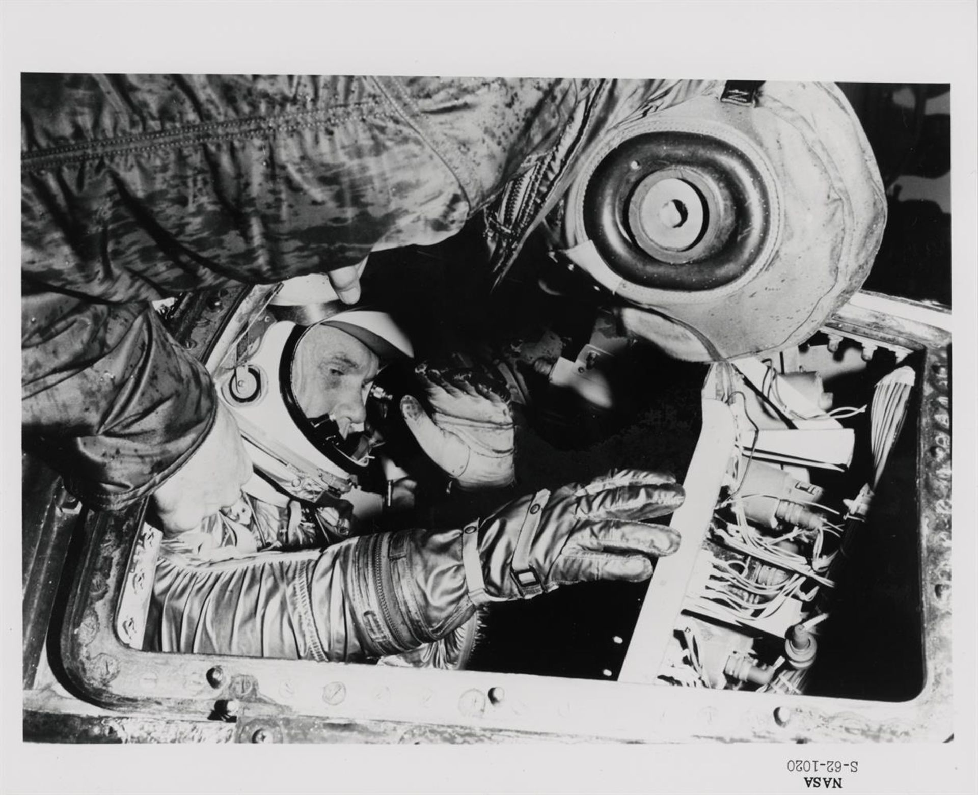 John Glenn entering the Friendship 7 capsule (two photos), Mercury Atlas 6, February 1962 - Image 4 of 5