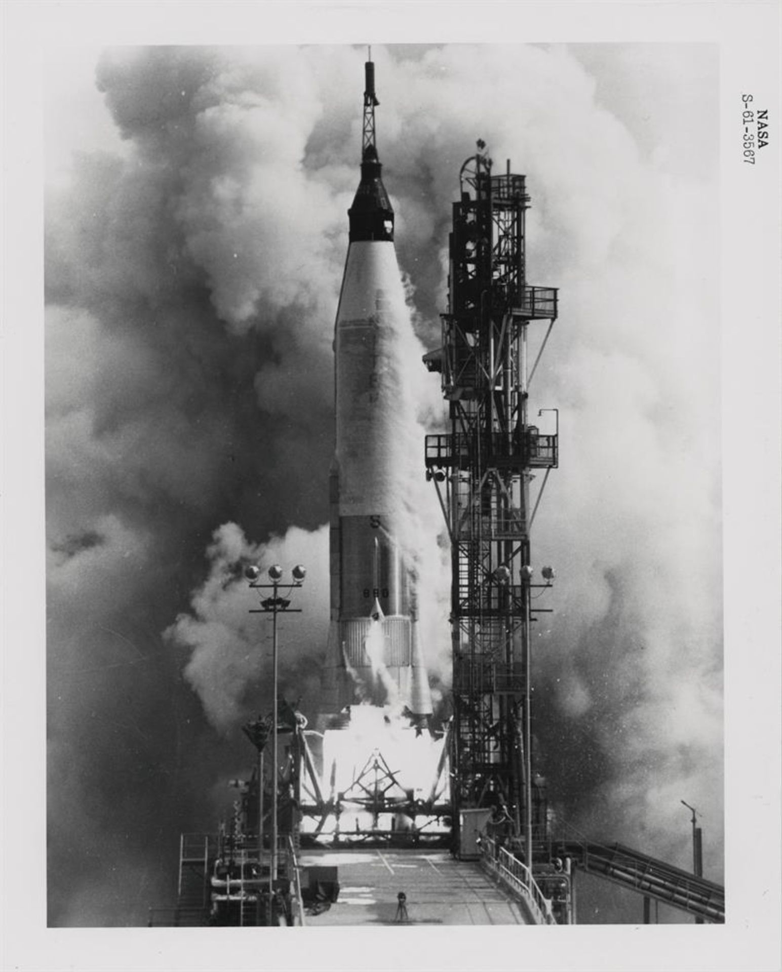 Launch of the critical first Mercury orbital flight, Mercury Atlas 4, 13 September 1961