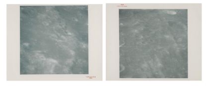Orbital views of the Moon (2 photos), Apollo 16, 16-27 April 1972