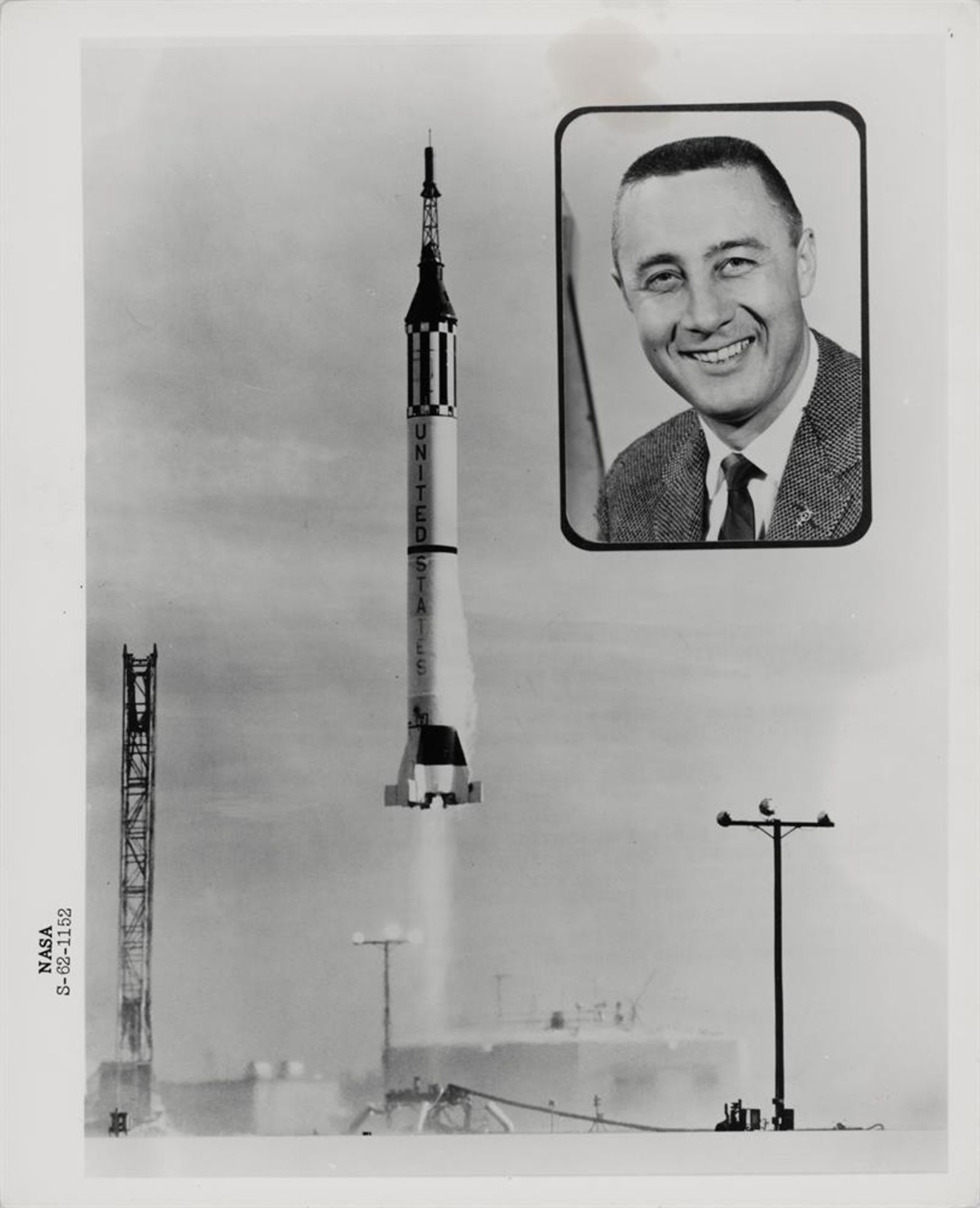 Gus Grissom onboard Liberty 7, 2nd U.S. suborbital mission (2 views), Mercury-Redstone 4, July 1961 - Image 4 of 5