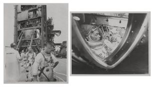 Immediate pre-launch activities of Eugene Cernan and Thomas Stafford (2 views), Gemini 9A, June 1966