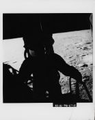 Pete Conrad egressing the LM to walk on the Moon, Apollo 12, 14-24 November 1969, EVA 1