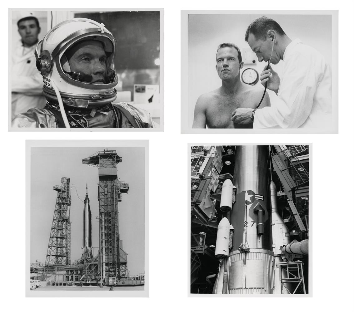 Gordon Cooper and the Atlas rocket (4 views), Mercury Atlas 9, 11-15 May 1963