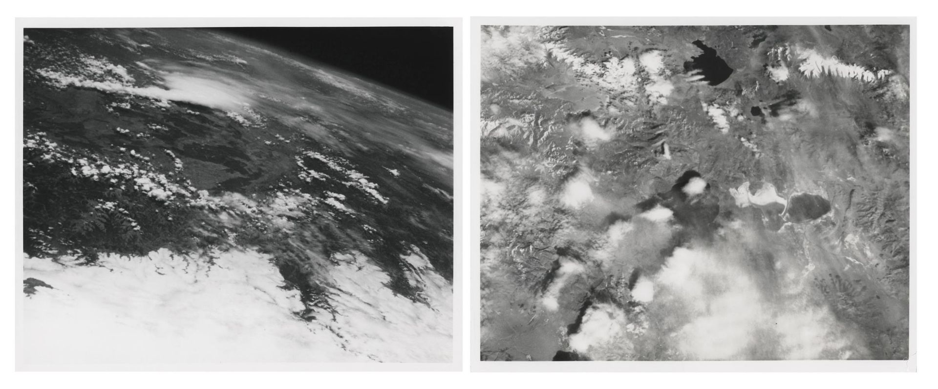 First Hasselblad photographs of the Earth from space (2 views), Mercury-Atlas 9, 15-16 May 1963