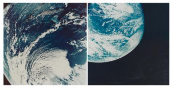 The first images of the Earth taken by humans beyond orbit (2 views), Apollo 8, 21-27 December 1968